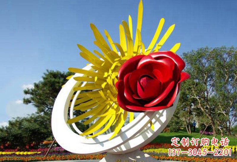 泰州不锈钢玫瑰花雕塑——给城市景观带来美丽