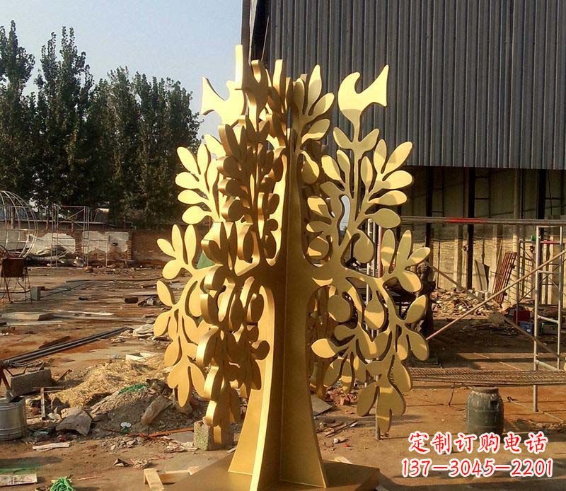 泰州不锈钢树叶雕塑艺术的精美表现