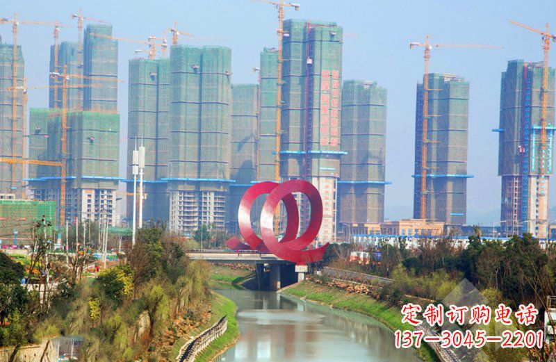 泰州精美不锈钢圆环雕塑