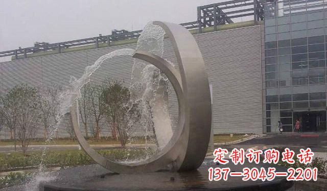 泰州不锈钢圆形喷泉雕塑美丽的艺术装置