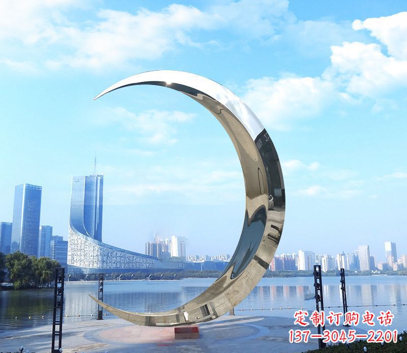 泰州不锈钢月亮雕塑象征着美丽的月亮