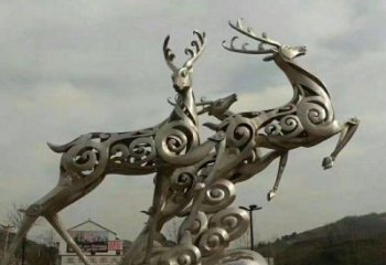 泰州梅花鹿雕塑——祥云梅花鹿广场的标志