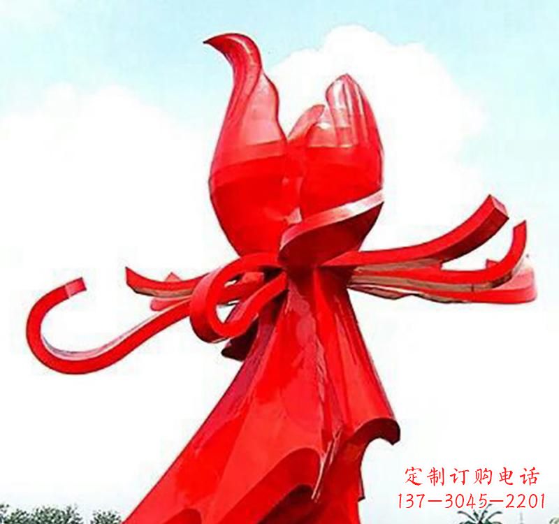 泰州不锈钢玫瑰雕塑,传递爱与和平