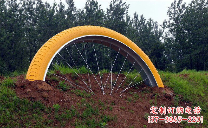 泰州不锈钢自行车雕塑——景观美化的象征