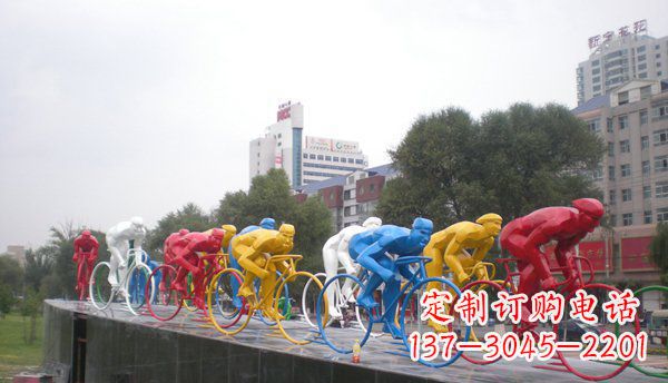 泰州不锈钢自行车雕塑激情与美感的结合