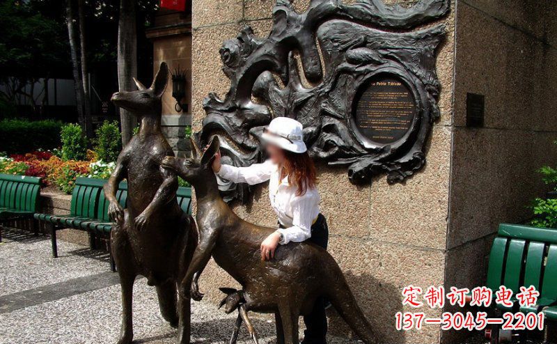泰州袋鼠雕塑——装点步行街的美丽风景
