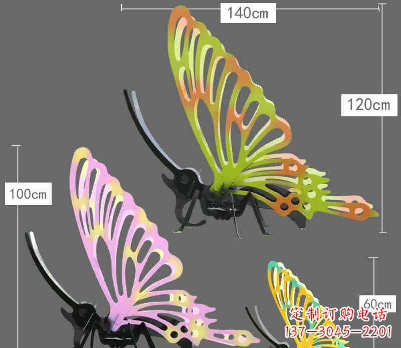 泰州彩绘不锈钢蝴蝶彩雕塑
