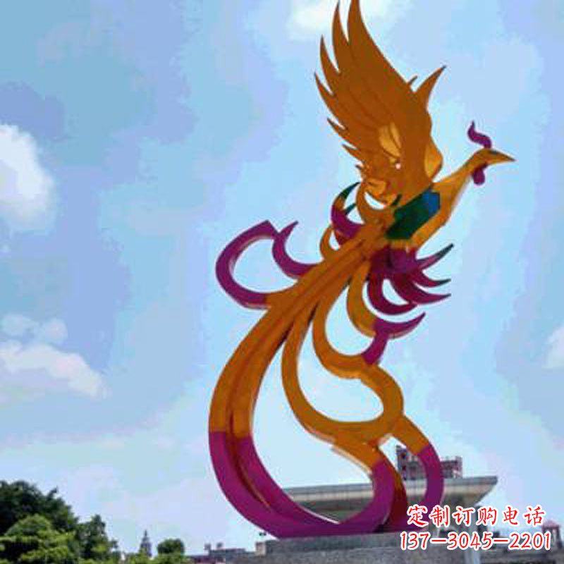 泰州不锈钢凤凰雕塑——城市标识景观精美装饰
