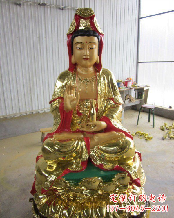 泰州彩绘观音菩萨铜雕