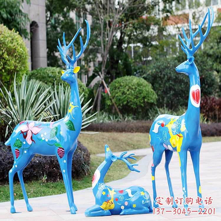 泰州精美绝伦的动物雕塑——玻璃钢彩绘鹿
