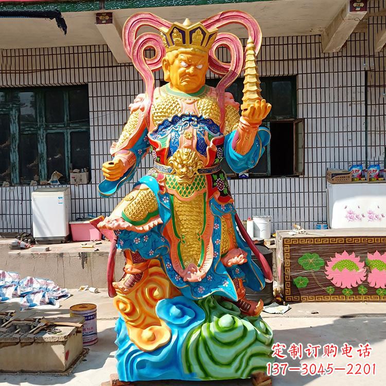 泰州玻璃钢托塔天王雕塑