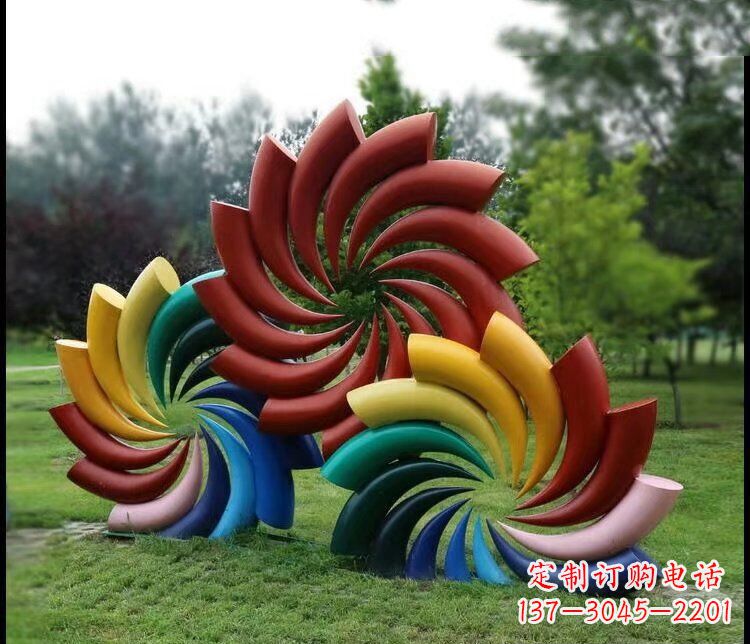 泰州彩色不锈钢风车雕塑