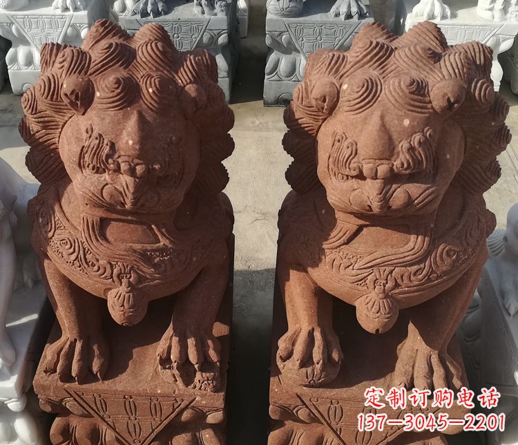 泰州踩球狮子门口镇宅石雕