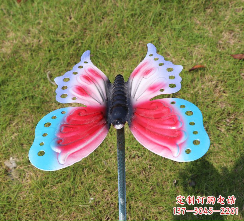 泰州草坪动物不锈钢蝴蝶插件雕塑