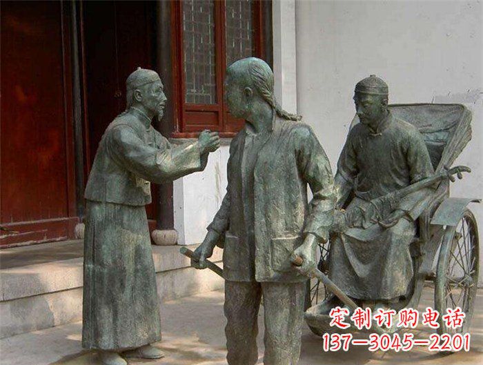 泰州车夫之雕古代人物铜像