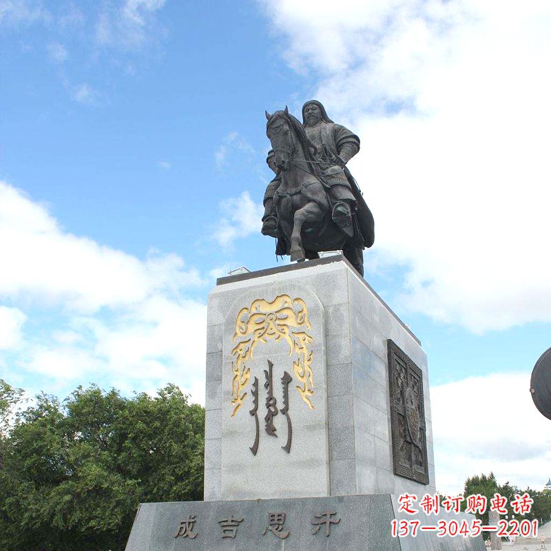 泰州成吉思汗象征英雄的铜雕塑