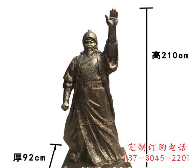 泰州成吉思汗象征蒙古民族英雄气概的铜雕