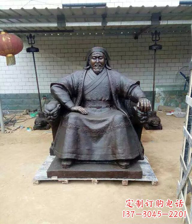 泰州成吉思汗铜雕古代伟人