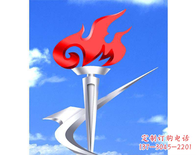 泰州城市文化的象征——不锈钢火炬雕塑