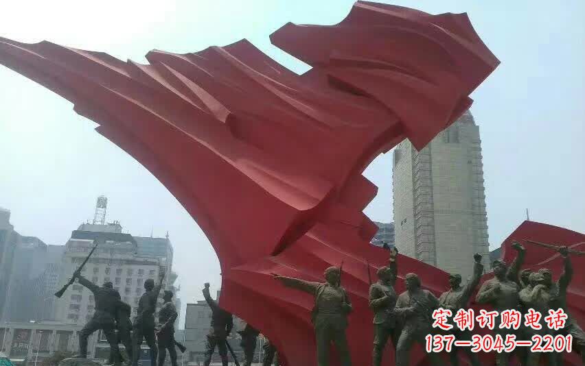 泰州大型不锈钢红军雕塑——见证历史荣光