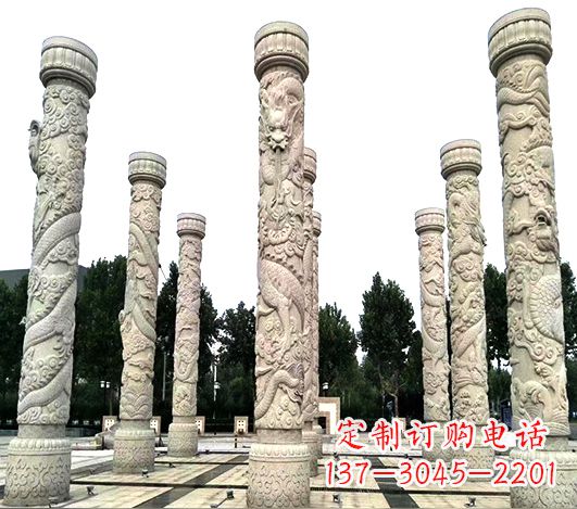 泰州精美龙柱雕塑,点缀城市广场