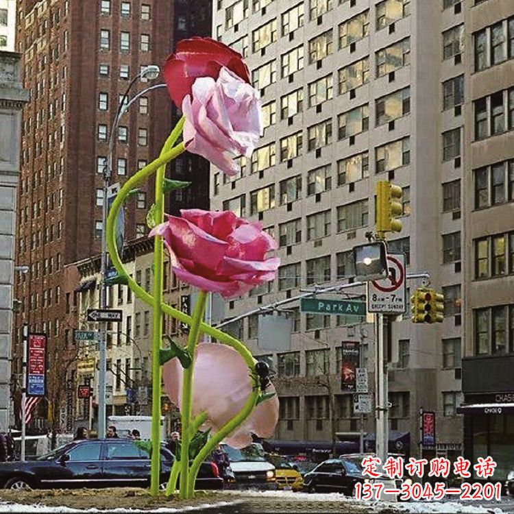 泰州美丽的城市玫瑰雕塑