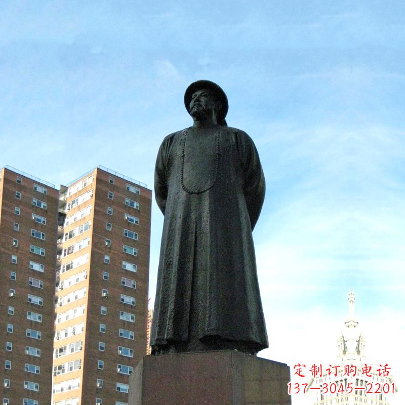 泰州林则徐雕塑标志着城市文化的名人