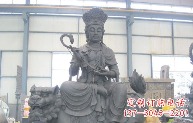 泰州文殊菩萨坐狮子雕塑