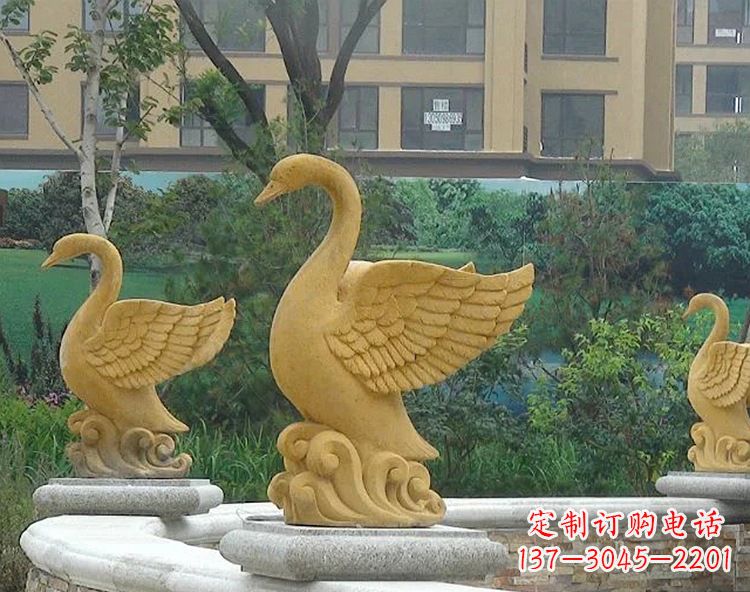 泰州天鹅雕塑美丽的园林装饰