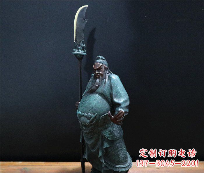 泰州玻璃钢仿铜关公雕塑