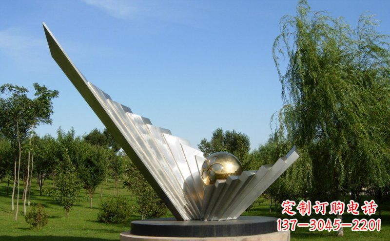 泰州抽象贝壳明珠公园不锈钢雕塑