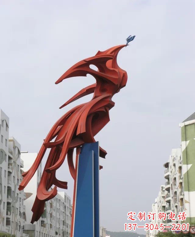 泰州抽象不锈钢凤凰雕塑