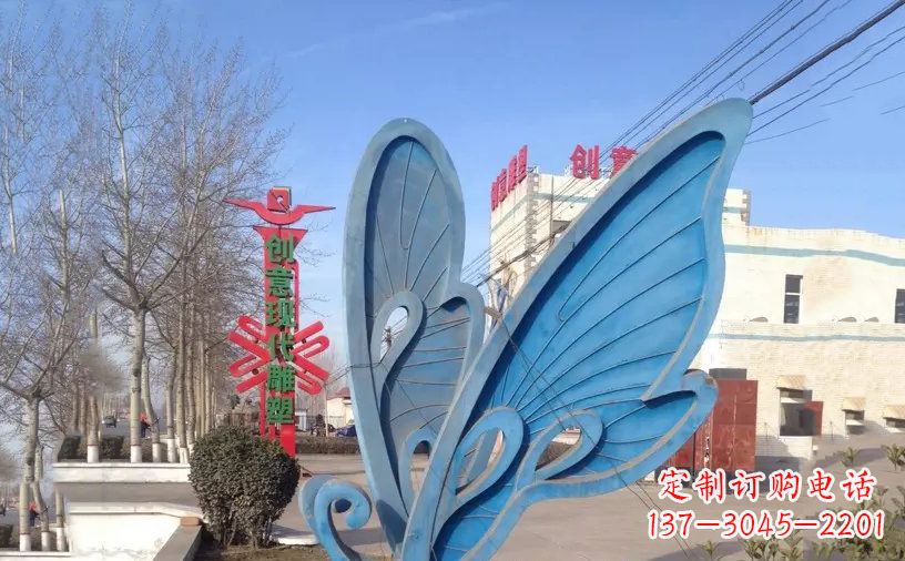 泰州抽象不锈钢蝴蝶雕塑把美丽永久定格