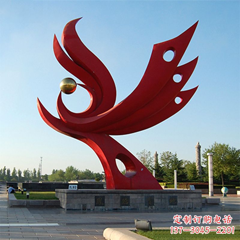 泰州精美凤凰雕塑点缀公园园林景观