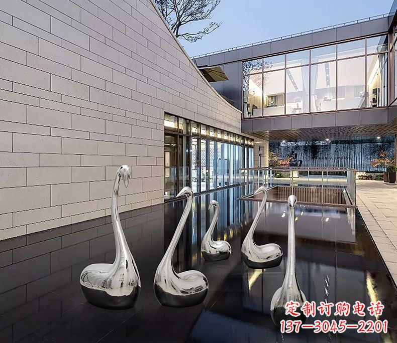 泰州质朴无华的不锈钢天鹅雕塑