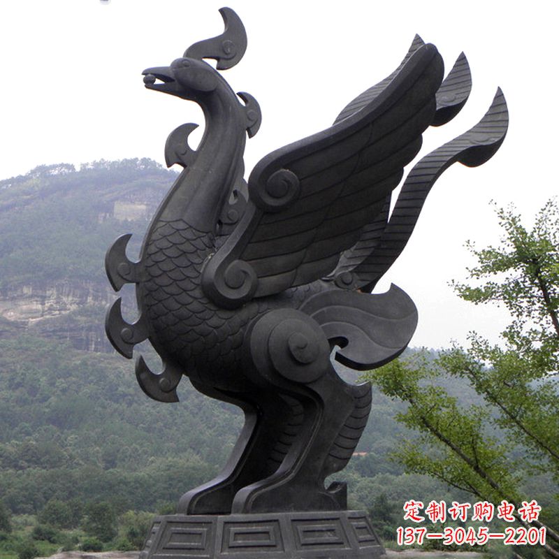 泰州抽象凤凰铜雕-景区景点上古神兽动物景观雕塑