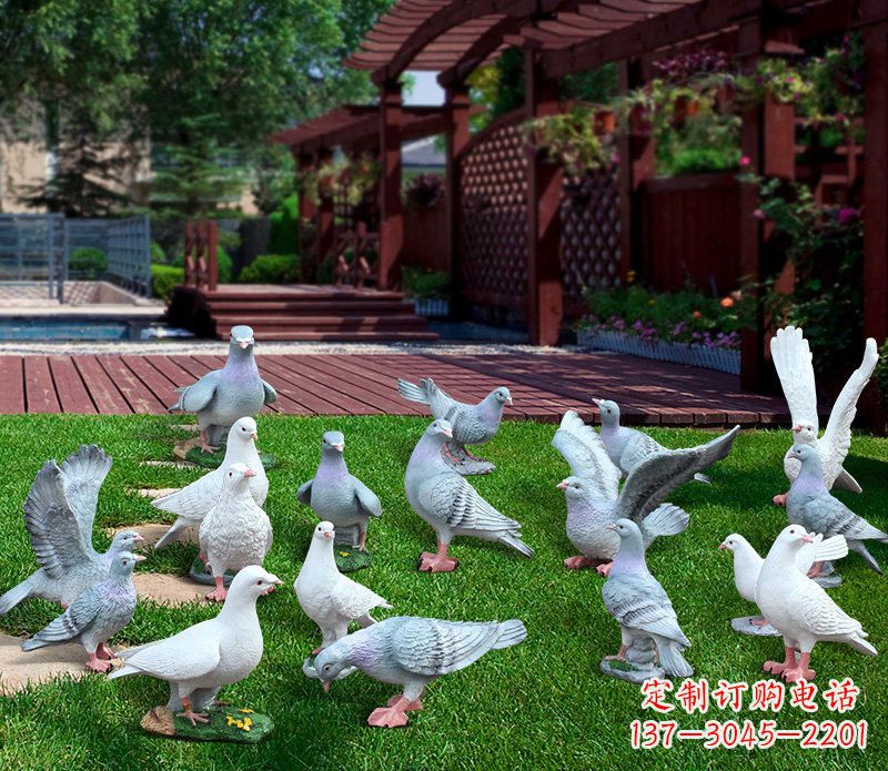 泰州抽象鸽子雕塑象征着和平的艺术作品