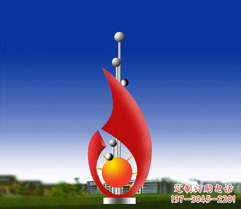 泰州抽象红色水滴广场景观雕塑