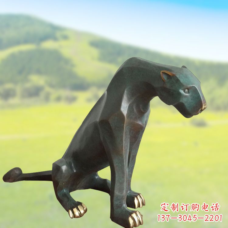 泰州精美铜质豹雕塑精致雕刻,精美外形