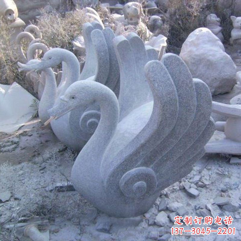 泰州抽象喷水天鹅石雕
