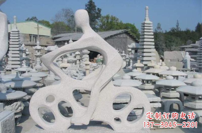 泰州抽象骑摩托车人物石雕