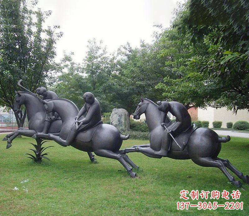 泰州抽象人物骑马铜雕