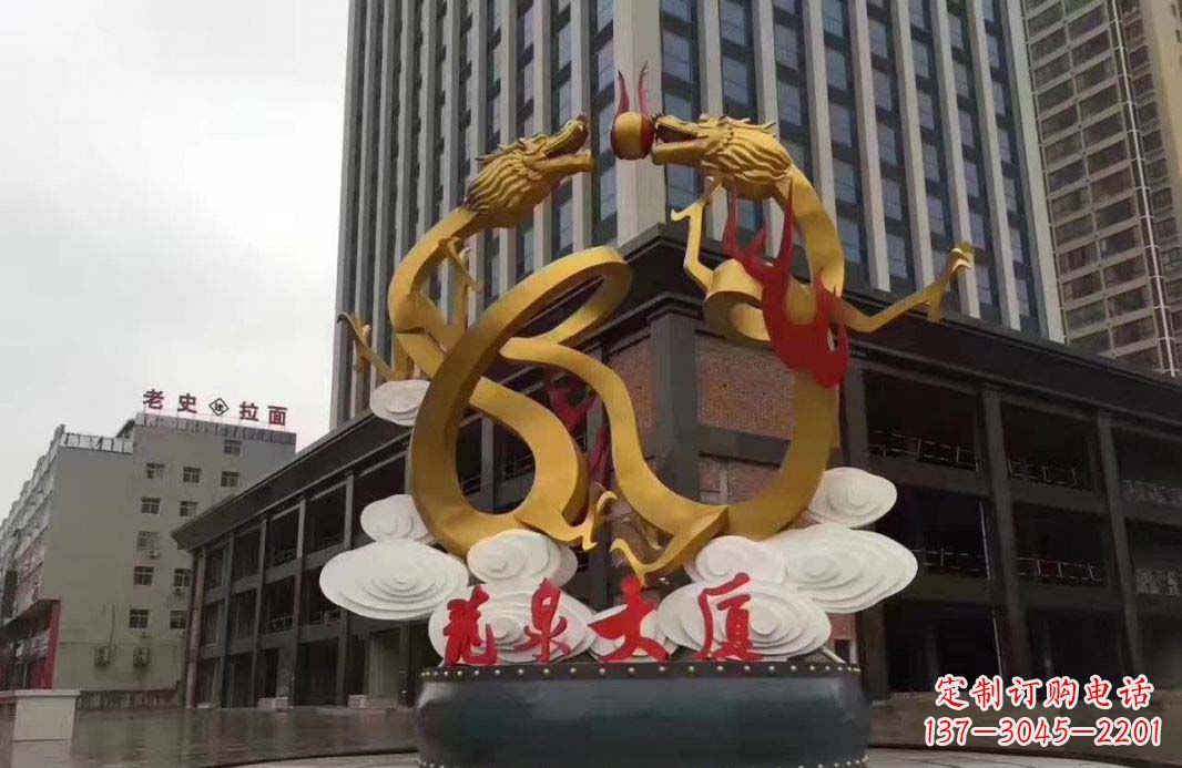 泰州精美的双龙戏珠不锈钢雕塑