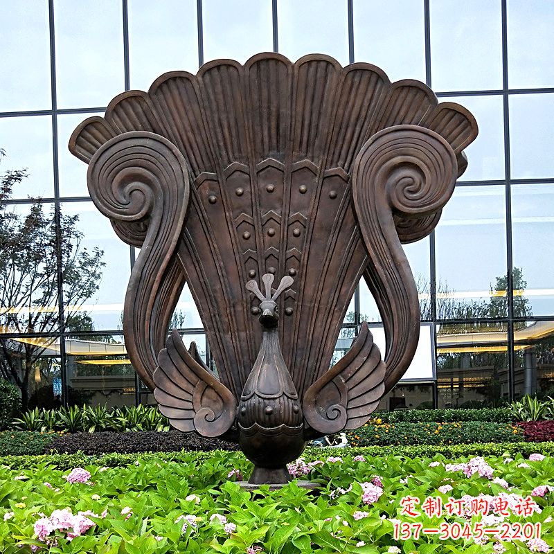 泰州抽象铜雕孔雀雕塑