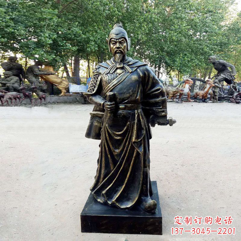 泰州初唐名将历史著名人物李靖玻璃钢仿铜雕塑像