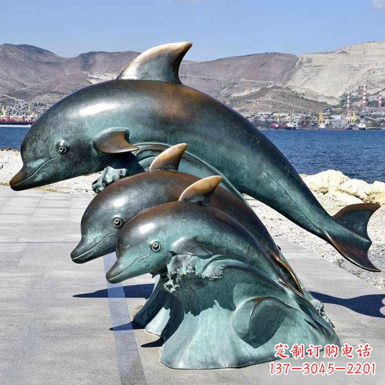 泰州纯铜海豚动物雕塑
