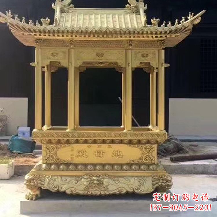 泰州纯铜龙凤香炉雕塑精美绝伦