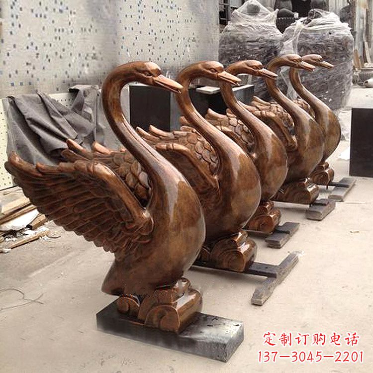 泰州纯铜喷水天鹅雕塑