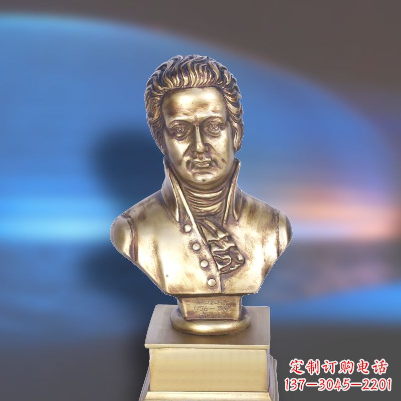 泰州纯铜莫扎特头像雕塑