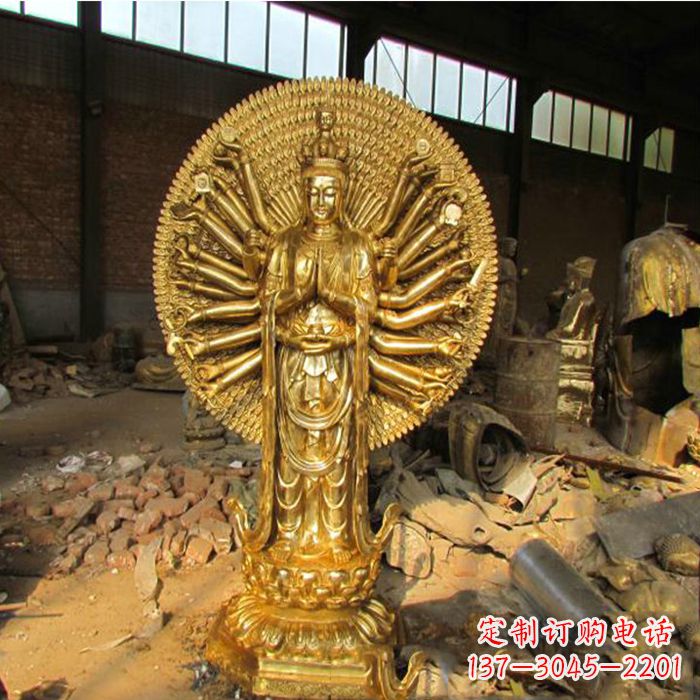 泰州纯铜千手观音雕塑